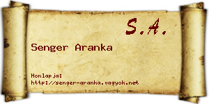 Senger Aranka névjegykártya